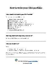 How to write your CDA portfolio