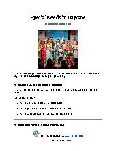 Special Needs in Daycare: Inclusion Quick Tips