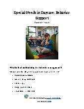 Special Needs in Daycare: Behavior Support 