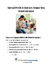 Special Needs in Daycare: Supporting Communication