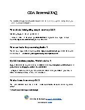 CDA Renewal FAQ