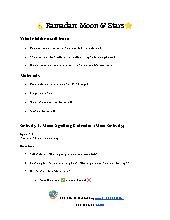 Ramadan Activity: Moon & Stars
