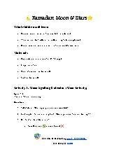 Ramadan Activity: Moon & Stars