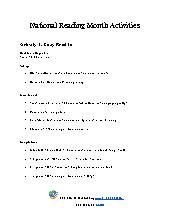 National Reading Month Activities