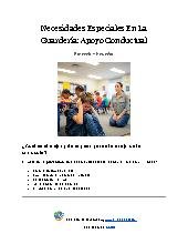 Necesidades Especiales En La Guarder&iacute;a: Apoyo Conductual