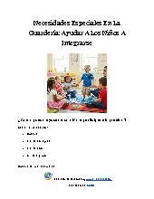 Necesidades Especiales En La Guarder&iacute;a: Ayudar A Los Ni&ntilde;os A Integrarse