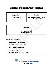 Daycare Business Plan Template
