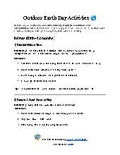 Outdoor Earth Day Activities