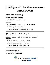 Developmental Disabilities Awareness Month Activities 