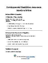 Developmental Disabilities Awareness Month Activities 