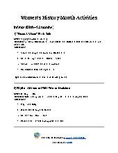 Women&rsquo;s History Month Activities