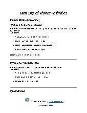 Last Day of Winter Activities