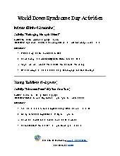 World Down Syndrome Day Activities