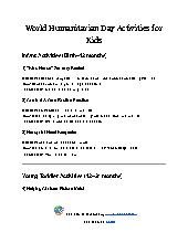 World Humanitarian Day Activities for Kids