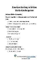 Emotion Sorting Activities Birth-Kindergarten