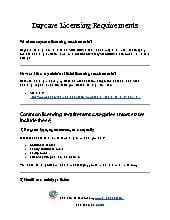 Daycare Licensing Requirements