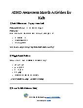 ADHD Awareness Month Activities for Kids