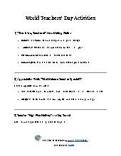 World Teachers&rsquo; Day Activities