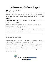 Halloween Activities (All Ages)
