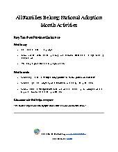 All Families Belong: National Adoption Month Activities
