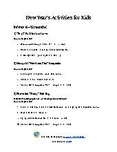 New Year&rsquo;s Activities for Kids