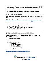 Creating The CDA Professional Portfolio