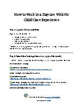 How to Work in a Daycare With No Child Care Experience
