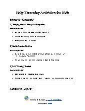 Holy Thursday Activities for Kids