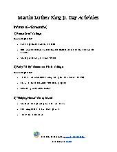 Martin Luther King Jr. Day Activities