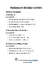 Washington&rsquo;s Birthday Activities
