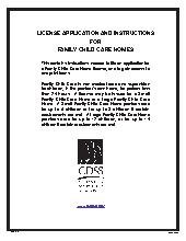 California Family Child Care Home License: Application & Instructions
