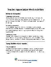 Teacher Appreciation Week Activities for Children