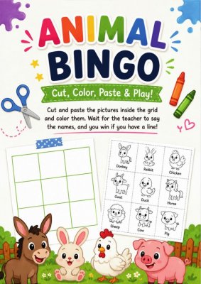 Bingo Cards - Farm Animals Edition 