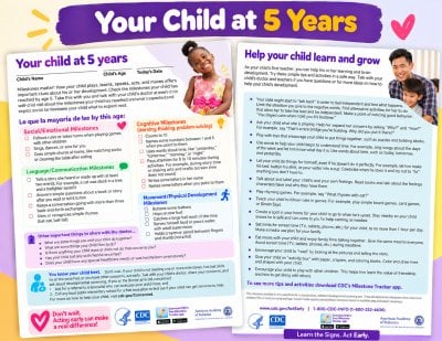 Developmental Milestones Checklist (5 yrs)(English)
