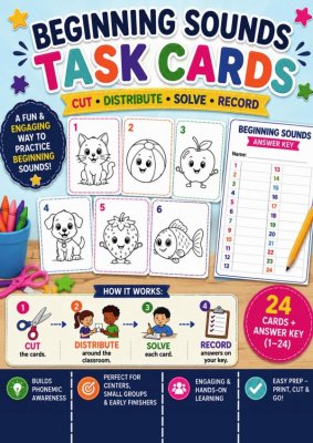 Task Cards - Beginning Sounds 