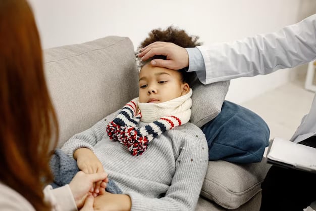 Child Resting on Couch with Scarf