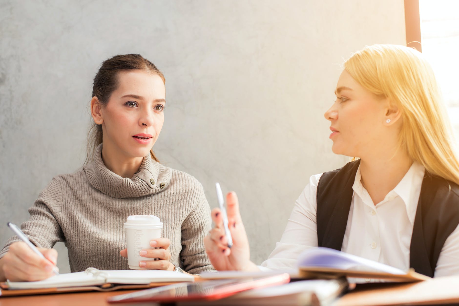 Engaging Conversation Between Two Professionals