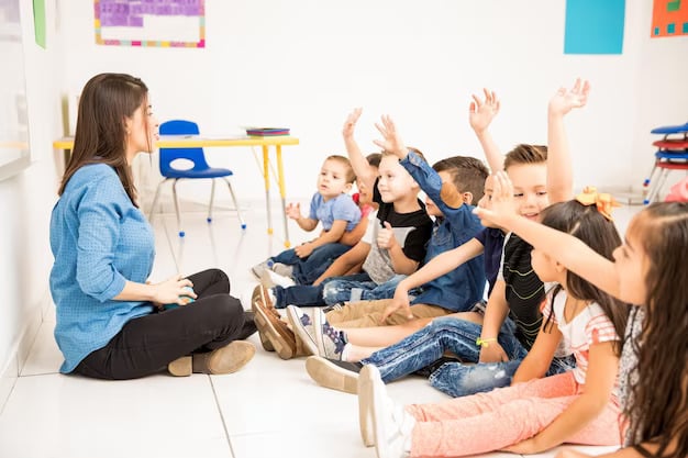 Engaged Children Raising Hands