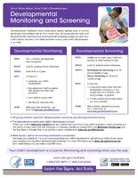 Developmental Screening & Monitoring Fact Sheet (English)