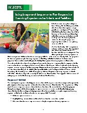 Learning experiences for infant/toddler. (Curriculum)