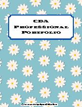 CDA Portfolio Binder Cover Sheet and Tabs Template (Daisy). All Ages. CDA.