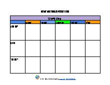 Infant and Toddler Weekly Menu Template