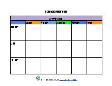 Weekly menu template for mixed ages