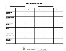 Mixed Ages Weekly Lesson Plan Template