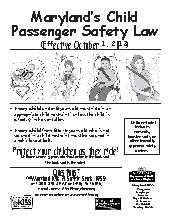 MD Child passenger Safety Law. All Ages. Safety.