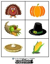 Thanksgiving Memory Card Game. All Ages.