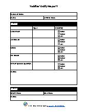 Toddler Daily Report Form. Two's. Admin.