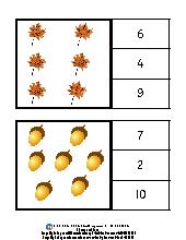 Fall/Thanksgiving Counting Cards. Preschool. Math.