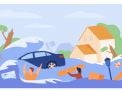 What should DC child care providers do when floodwater moves faster than pickup time?